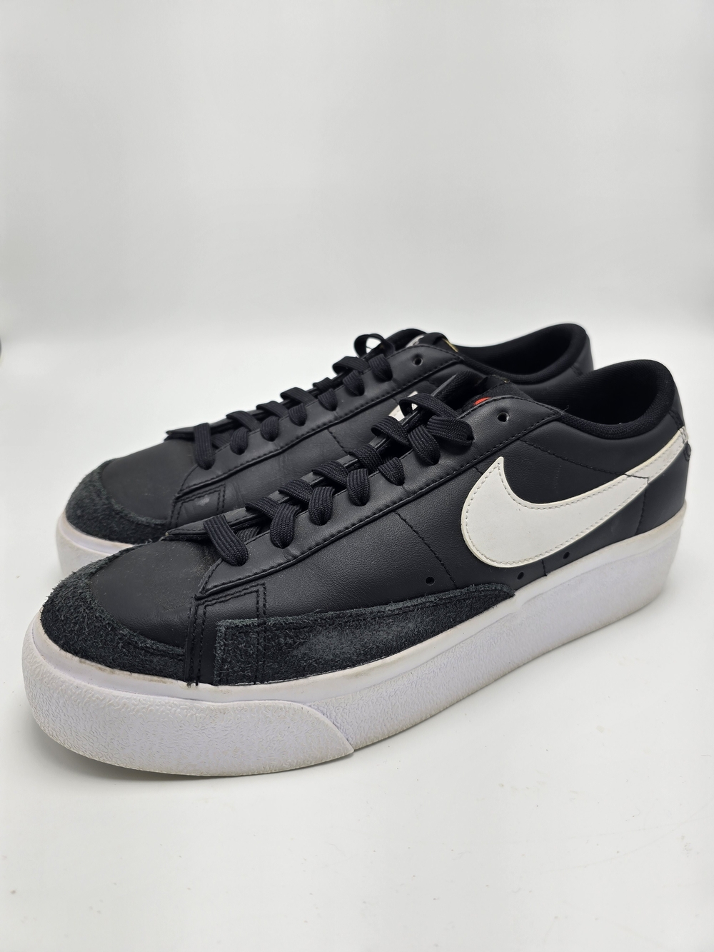 Nike Black Platform Sneakers with White Swoosh